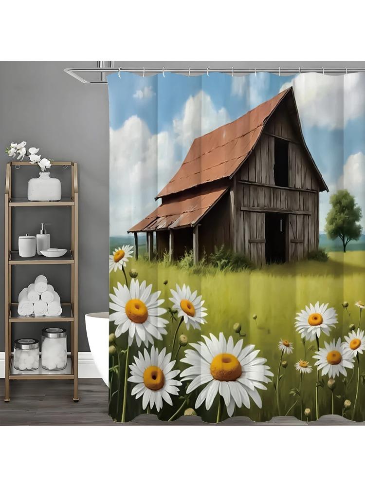 Farm Cabin Little Daisy Prairie Shower Curtain, Bathroom Decorative Shower Curtain, Waterproof Shower Curtain With Hooks W60H190(CM)-1 Pcs
Farm Cabin Little Daisy Prairie Shower Curtain, Bathroom Decorative Shower Curtain, Waterproof Shower Curtain With Hooks W60H190(CM)-1 Pcs