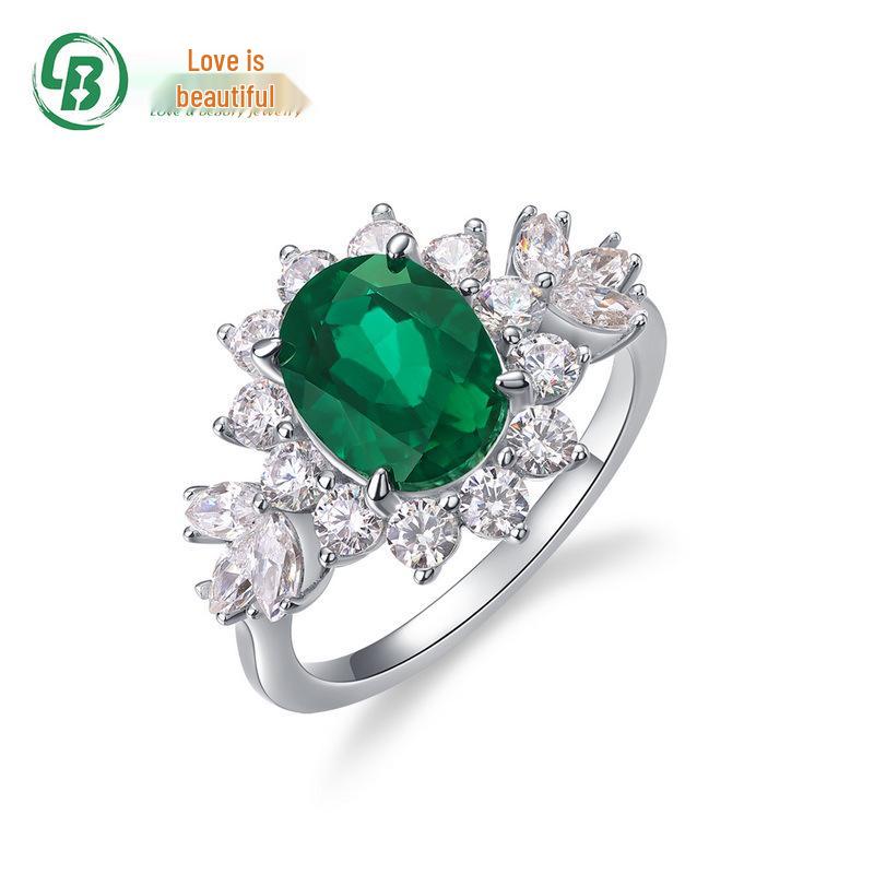 Emerald-Style S925 Sterling Silver Ring: Elegant European & American Design for Women US6
Emerald-Style S925 Sterling Silver Ring: Elegant European & American Design for Women US6