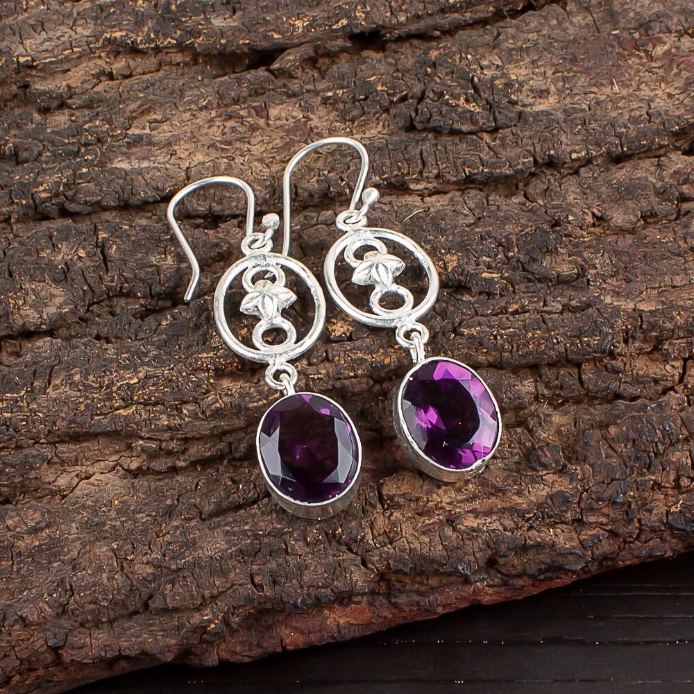 Африканский аметист драгоценный камень 925 стерлинговое серебро ювелирные изделия ручной работы серьги 2.00 EE-17-2
Африканский аметист драгоценный камень 925 стерлинговое серебро ювелирные изделия ручной работы серьги 2.00 EE-17-2