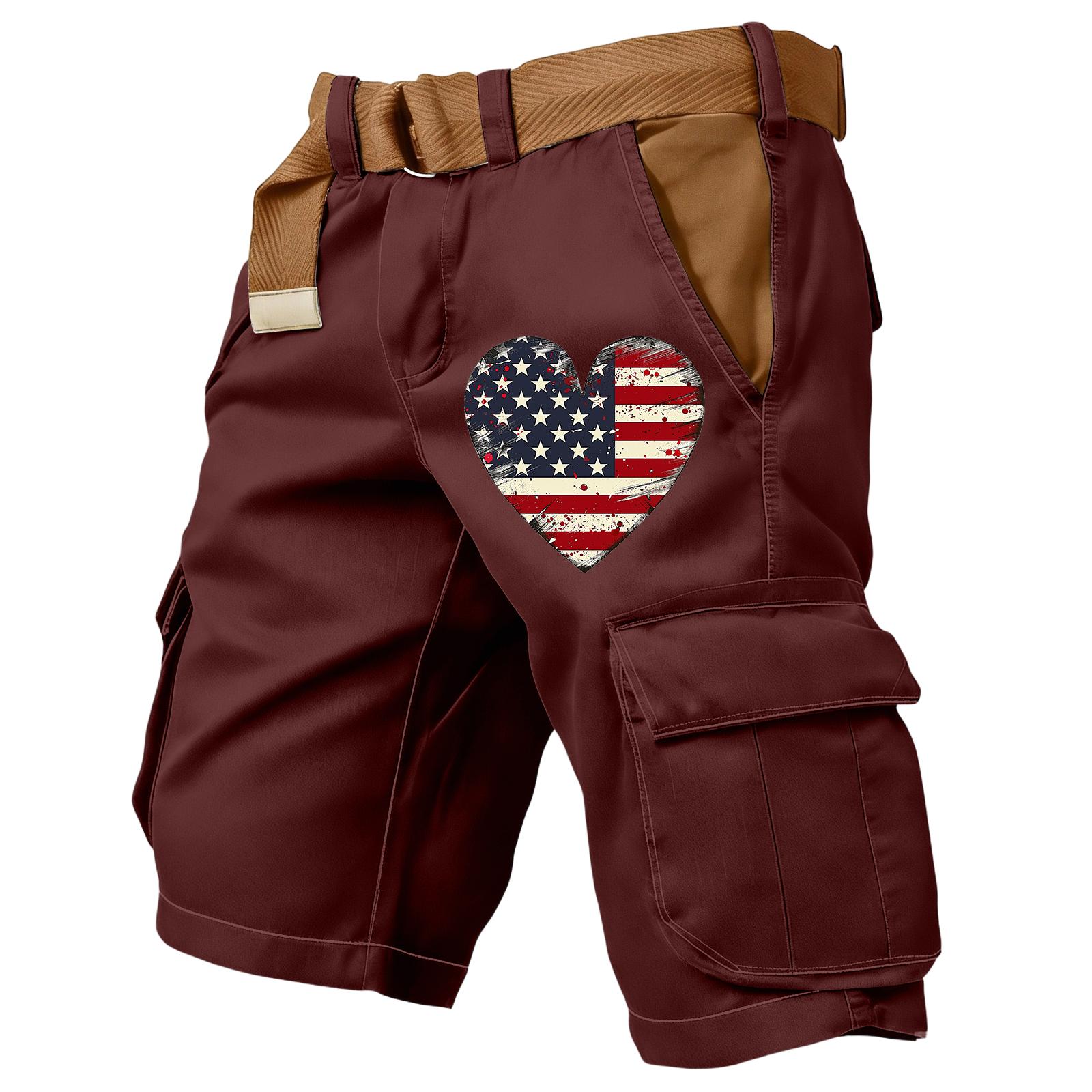 Men s independent day print outdoor casual patchwork pocket work pants sports shorts XL червоний
Men s independent day print outdoor casual patchwork pocket work pants sports shorts XL червоний