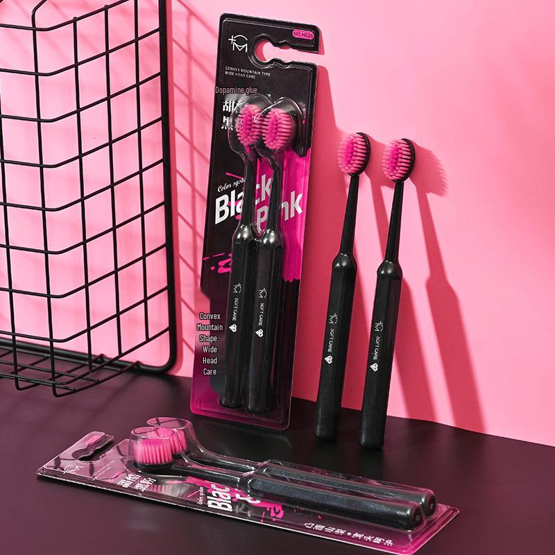 Hanya Sweet Cool Soft Bristle Toothbrush - Black Pink, Gum Protection, Adult Couple, Mountain-Shaped Design
Hanya Sweet Cool Soft Bristle Toothbrush - Black Pink, Gum Protection, Adult Couple, Mountain-Shaped Design
