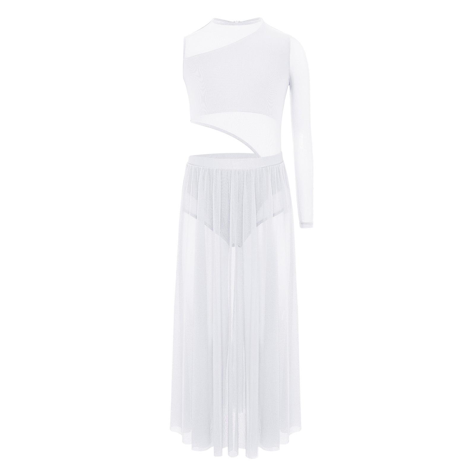 Дівчачий ліричний костюм для виступу Круглий виріз Дизайн з вирізами Печворк з боків Прозора сітка Асиметрична танцювальна сукня 9-10 Years білий
Дівчачий ліричний костюм для виступу Круглий виріз Дизайн з вирізами Печворк з боків Прозора сітка Асиметрична танцювальна сукня 9-10 Years білий