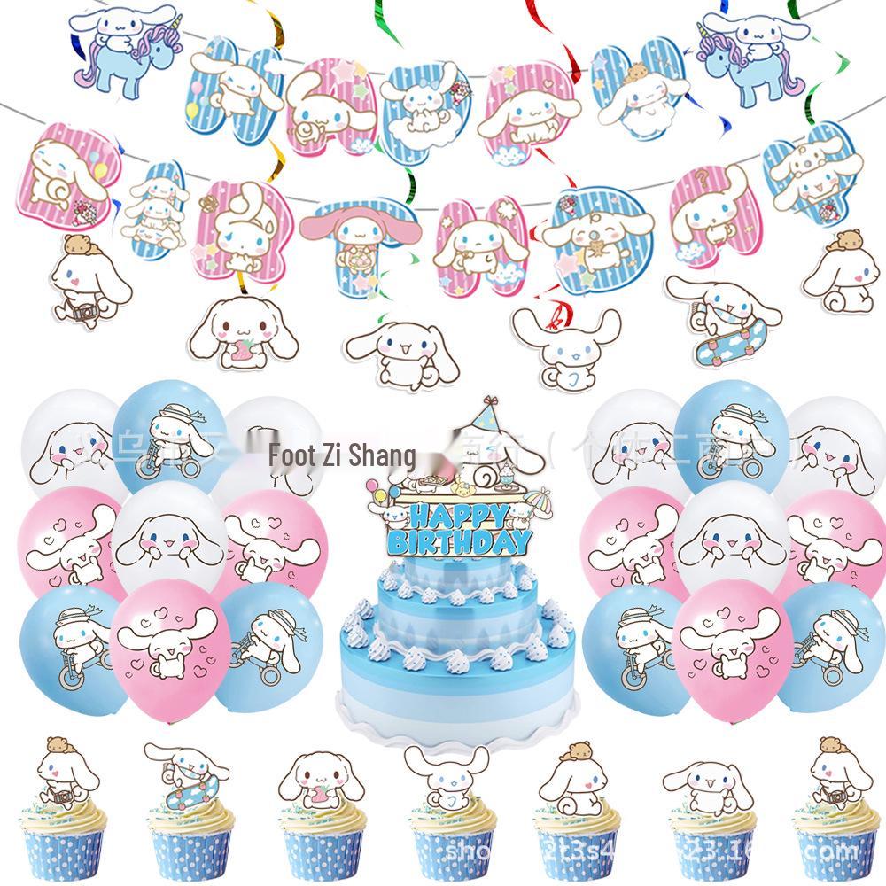 Набор баннеров и украшений для вечеринки Sanrio Cinnamoroll: Воздушные шары, Топперы для торта, Подвесные спирали для дней рождения
Набор баннеров и украшений для вечеринки Sanrio Cinnamoroll: Воздушные шары, Топперы для торта, Подвесные спирали для дней рождения