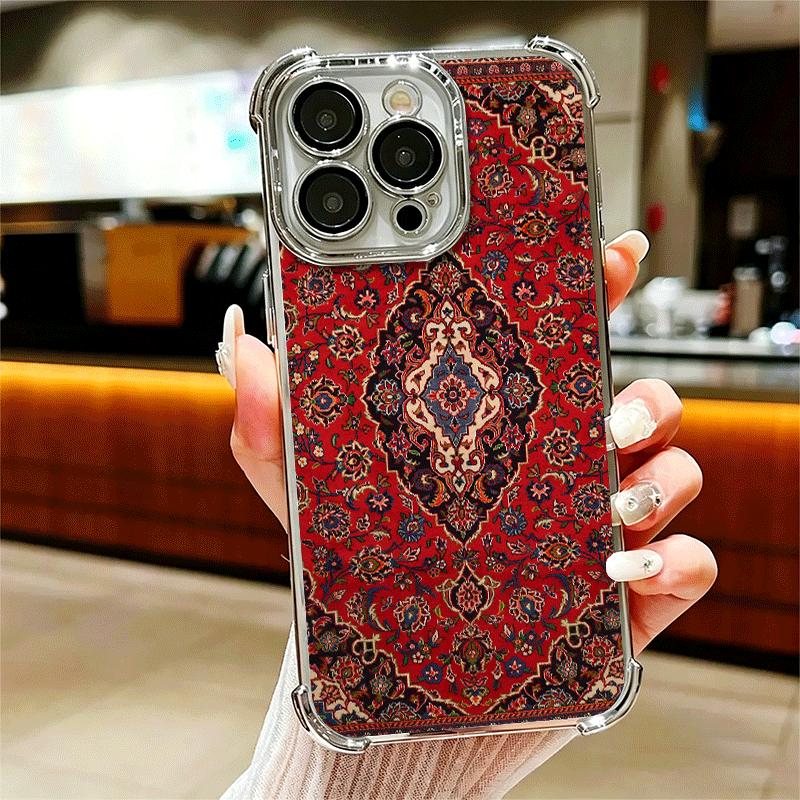 Persian Carpet Floral Pattern Soft Phone Case For iPhone 15 16 17 Air 14 Pro Max 16E Plus 13 12 Mini Plating Anti-Fall Fundas iPhone 13 Mini
Persian Carpet Floral Pattern Soft Phone Case For iPhone 15 16 17 Air 14 Pro Max 16E Plus 13 12 Mini Plating Anti-Fall Fundas iPhone 13 Mini