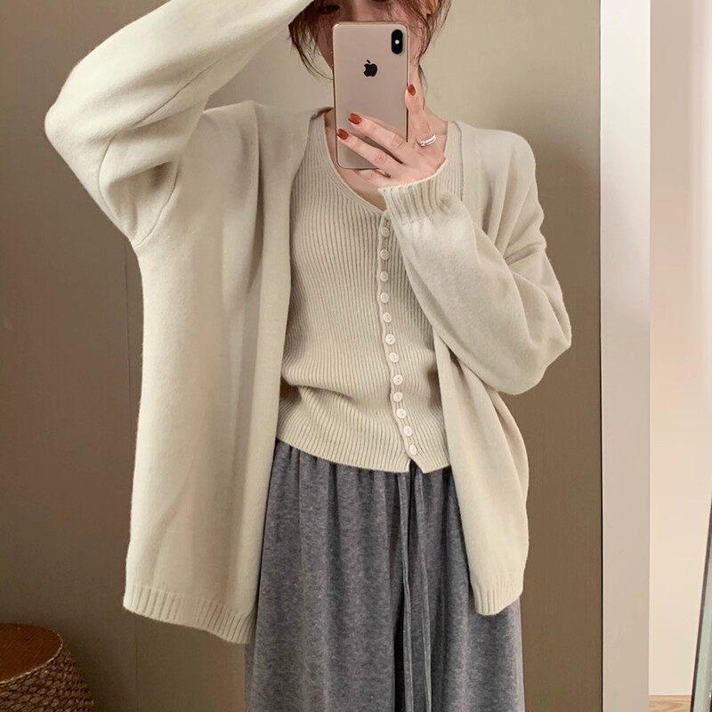 Korean Style Knit V-Neck Cardigan & Camisole Set for Women - Autumn/Winter Sweater Vest Duo Medium
Korean Style Knit V-Neck Cardigan & Camisole Set for Women - Autumn/Winter Sweater Vest Duo Medium