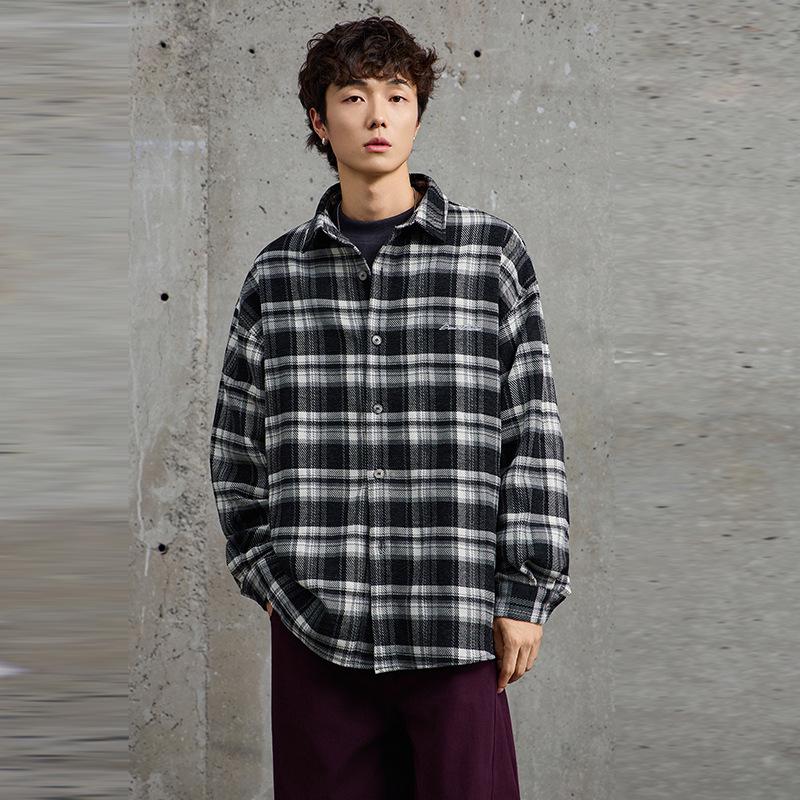 KUKULUKY Мужская осенняя рубашка оверсайз в клетку из шерсти с отложным воротником XL чёрный
KUKULUKY Мужская осенняя рубашка оверсайз в клетку из шерсти с отложным воротником XL чёрный