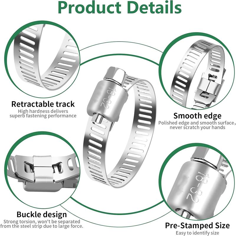 5-10pcs Stainless Steel Hose Clamp Adjustable 8-152mm Worm Gear Hose Clamp, Metal Pipe Clamp for Pipe 10-16mm 10pcs
5-10pcs Stainless Steel Hose Clamp Adjustable 8-152mm Worm Gear Hose Clamp, Metal Pipe Clamp for Pipe 10-16mm 10pcs