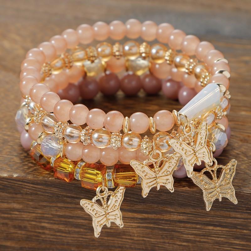 Bohemian Beaded Bracelet, Creative Elastic Rope Jewelry, Butterfly Fashion Multi-layer Crystal Bracelet темно-коричневого кольору
Bohemian Beaded Bracelet, Creative Elastic Rope Jewelry, Butterfly Fashion Multi-layer Crystal Bracelet темно-коричневого кольору