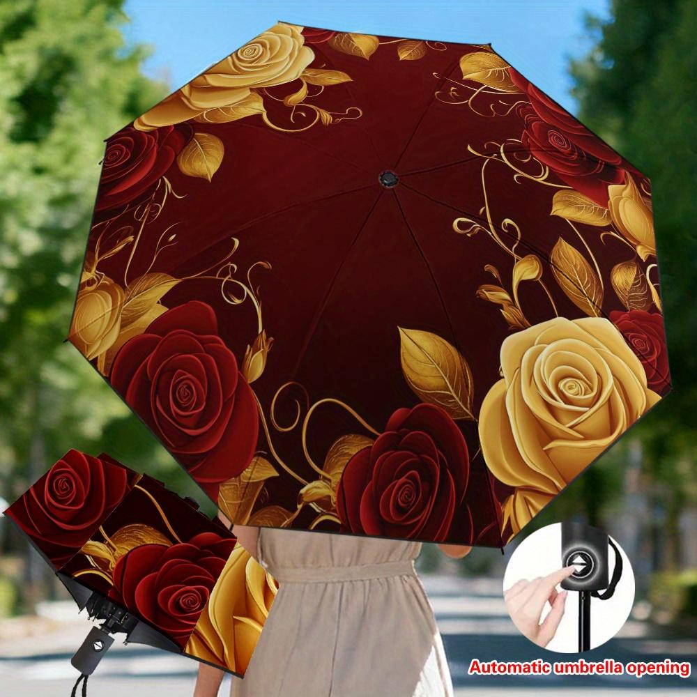 1pc Golden and Red Roses Image Automatic Folding Umbrella, Stopping Umbrella, Thickened Reinforced Frame, Perfect for Leisure (as the picture,Iron&8K)
1pc Golden and Red Roses Image Automatic Folding Umbrella, Stopping Umbrella, Thickened Reinforced Frame, Perfect for Leisure (as the picture,Iron&8K)
