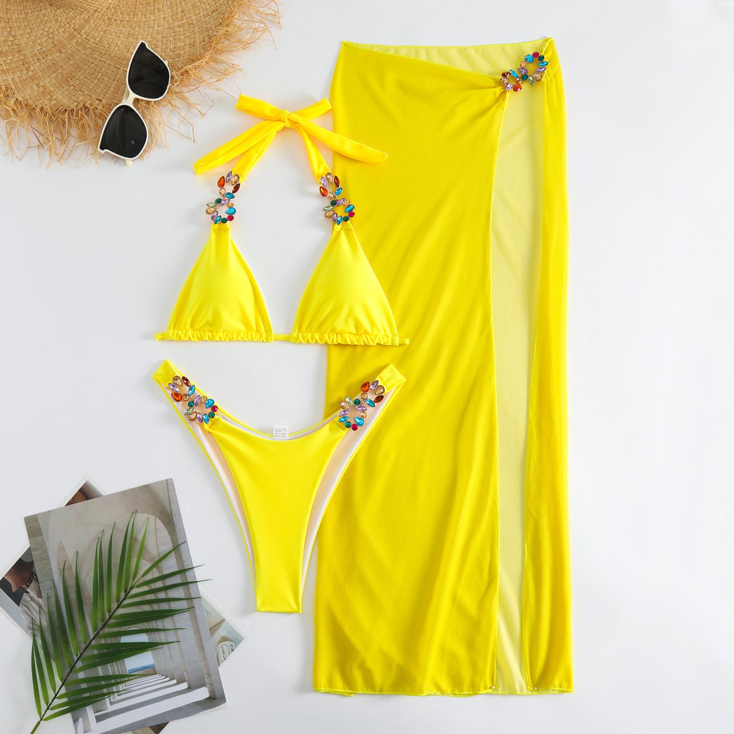 2026 Bright Diamond Solid Color Dress Mesh Three-piece Swimsuit Bikini L жовтий
2026 Bright Diamond Solid Color Dress Mesh Three-piece Swimsuit Bikini L жовтий