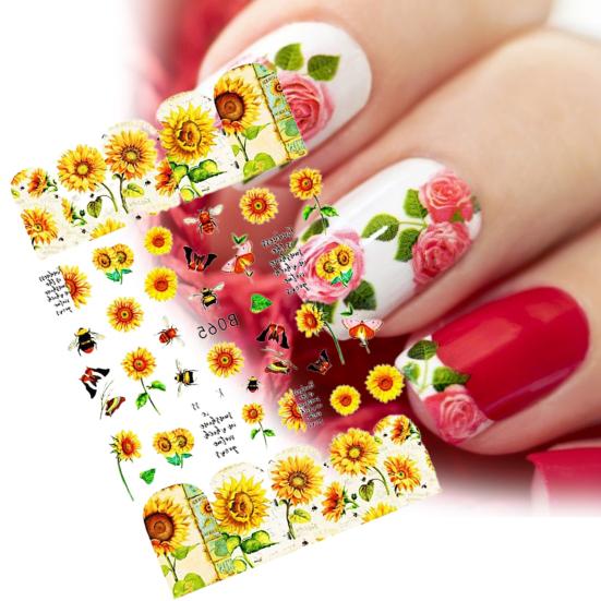 12Pcs/Set Nail Stickers Sunflower Shape Vivid Images Mini Blossom Floral Nail Art Water
12Pcs/Set Nail Stickers Sunflower Shape Vivid Images Mini Blossom Floral Nail Art Water
