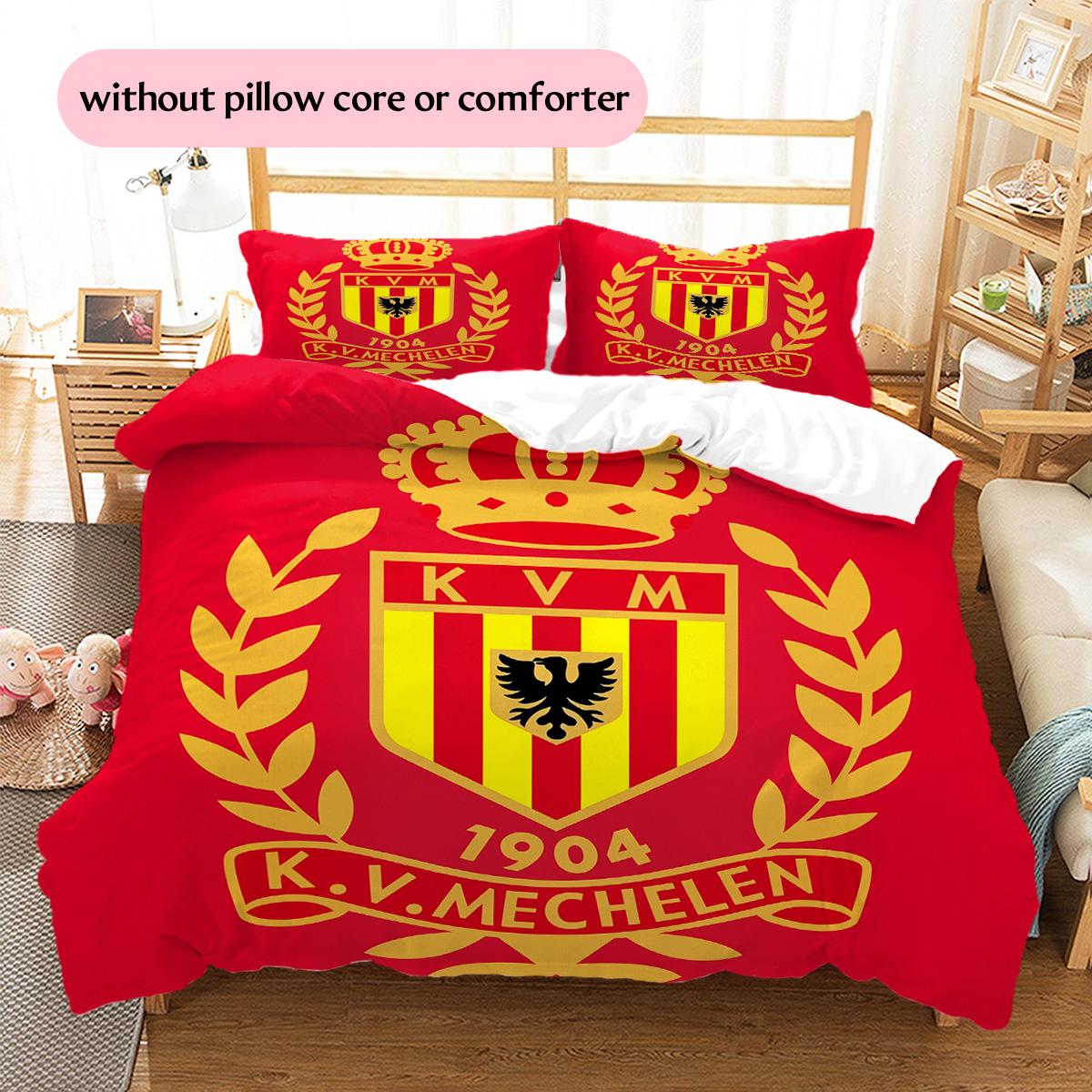 K.V. Mechelen Football Club Pattern Bedding Quilt Set Home Decoration Gift (1 * duvet cover + 2 * pillowcase without core) 135x200cm
K.V. Mechelen Football Club Pattern Bedding Quilt Set Home Decoration Gift (1 * duvet cover + 2 * pillowcase without core) 135x200cm