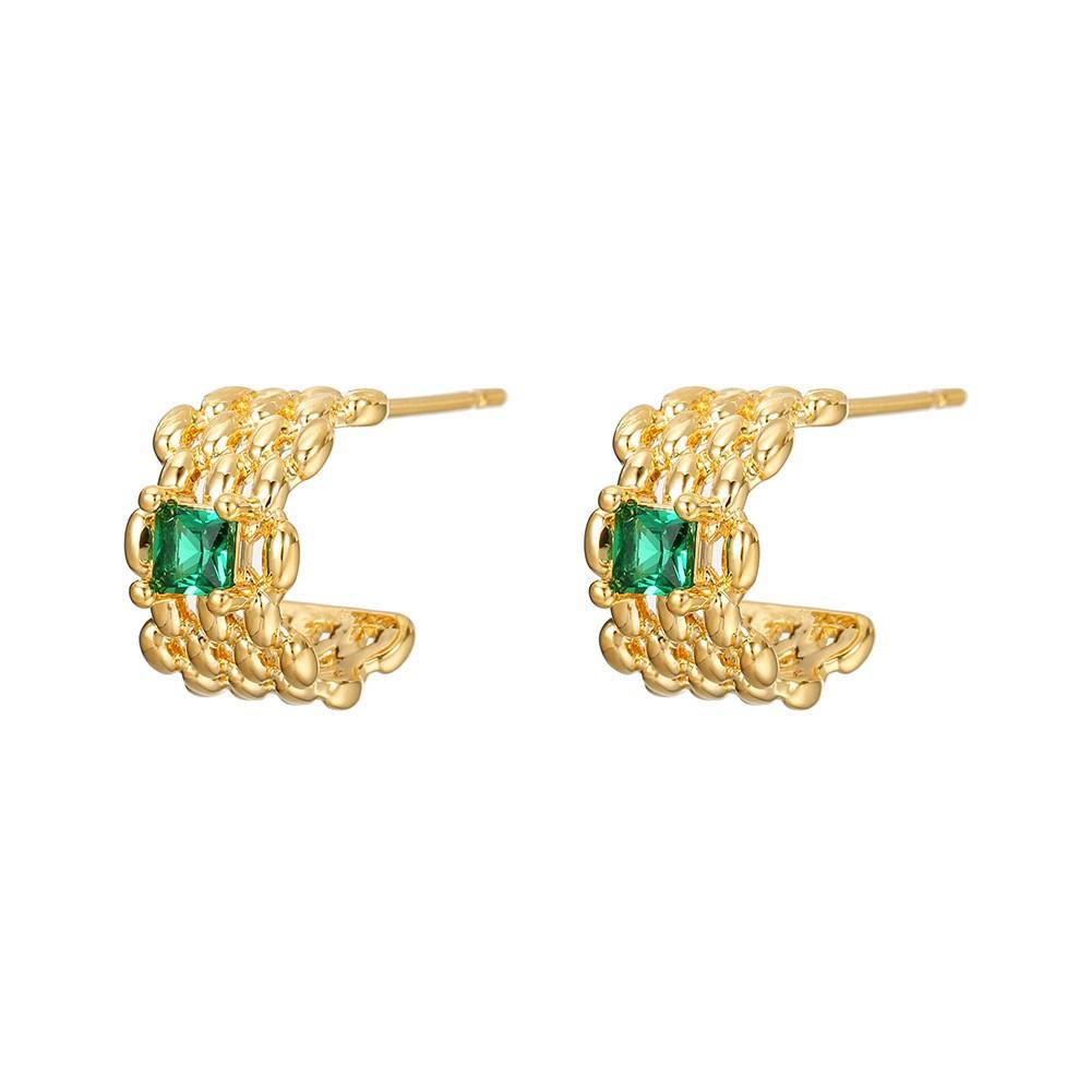 Half Pack Of Metal Woven Emerald Zircon Stud Earrings For Women S Fashion Temperament Socialite Style High-End Earrings Green Earrings
Half Pack Of Metal Woven Emerald Zircon Stud Earrings For Women S Fashion Temperament Socialite Style High-End Earrings Green Earrings