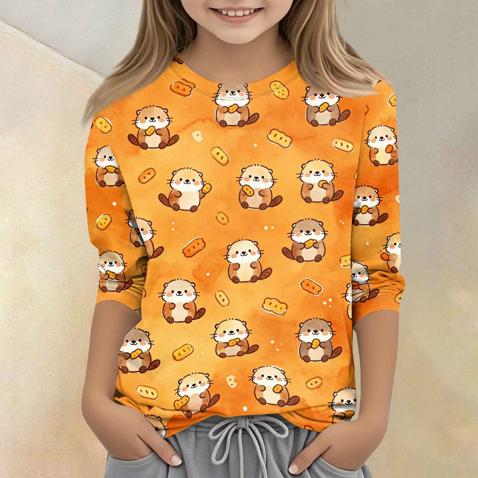Kids Animal Print Round Neck 3/4 Sleeve Casual T Shirt Soft Comfortable Fabric Suitable for Everyday Wear and Playtime Activities 160 шафрановий
Kids Animal Print Round Neck 3/4 Sleeve Casual T Shirt Soft Comfortable Fabric Suitable for Everyday Wear and Playtime Activities 160 шафрановий