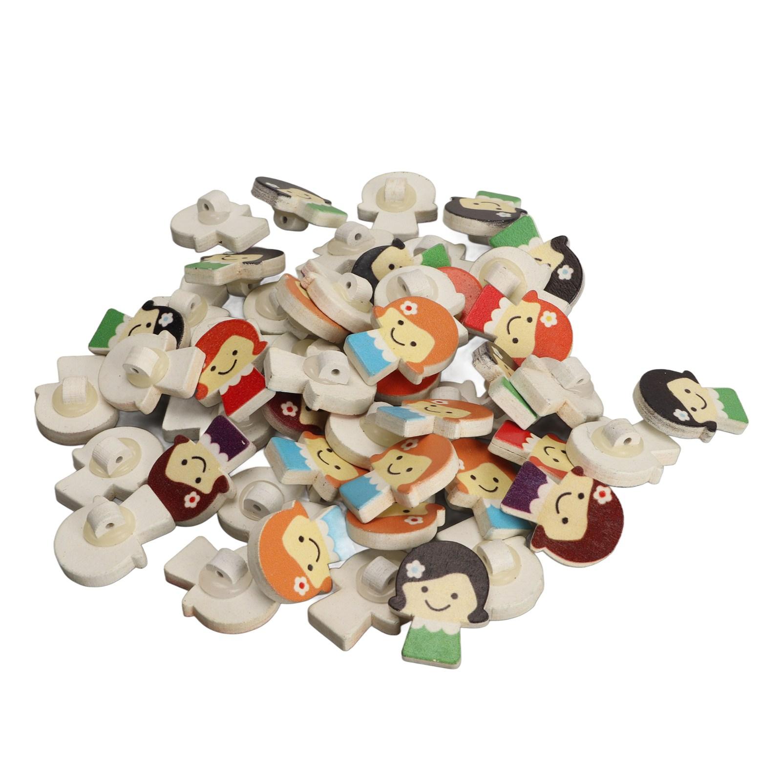 50Pcs Craft Buttons Premium Wood Cartoon Girl Durable Bright Colors Widely Used Wooden Buttons for Sewing DIY
50Pcs Craft Buttons Premium Wood Cartoon Girl Durable Bright Colors Widely Used Wooden Buttons for Sewing DIY