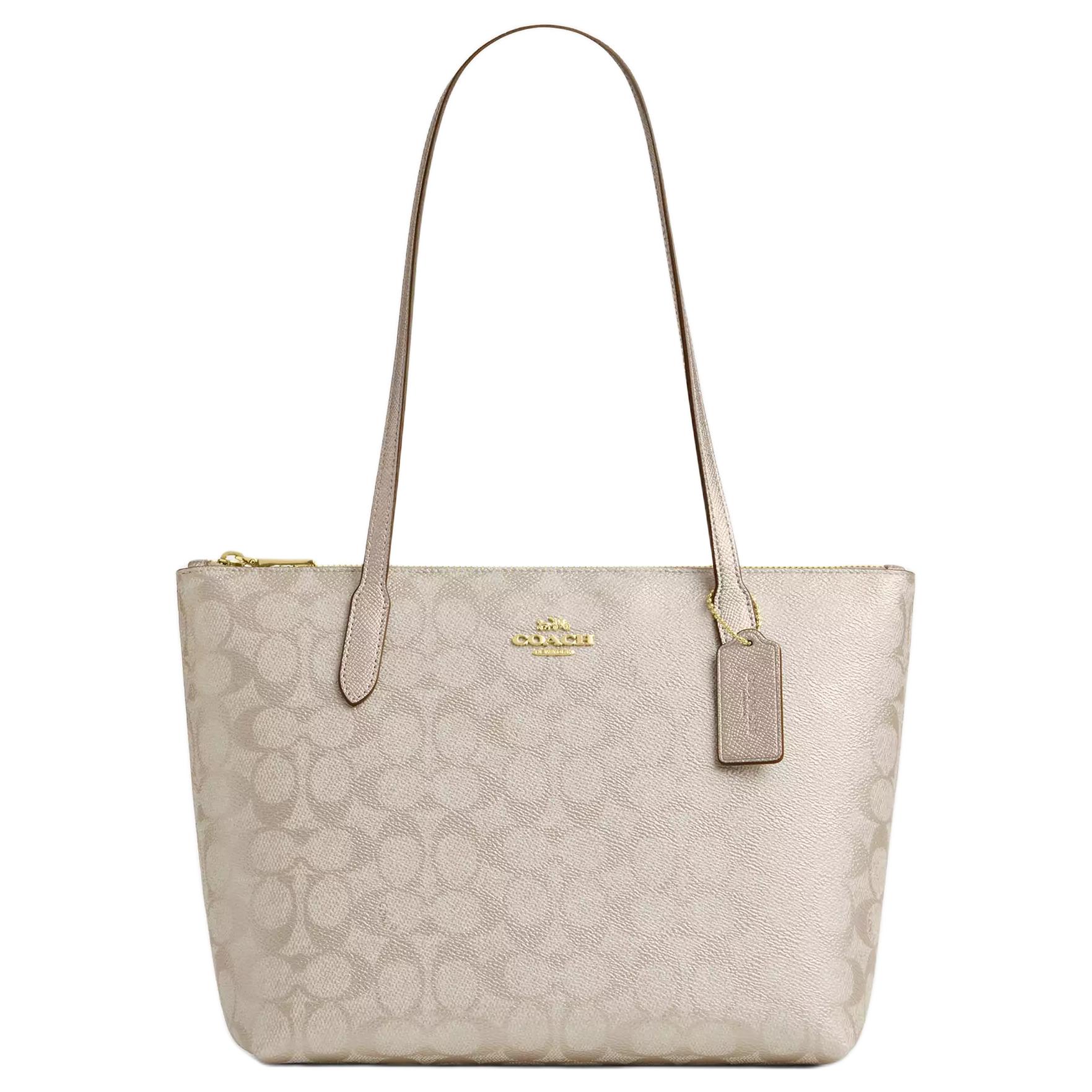 Coach Beige Signature Canvas Leather Trim Zip Top Tote Bag for Daily Use Basic Set (Bag+Dust Bag)
Coach Beige Signature Canvas Leather Trim Zip Top Tote Bag for Daily Use Basic Set (Bag+Dust Bag)
