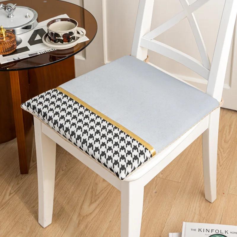 Новая подушка для стула, водонепроницаемая, нескользящая, летняя, дышащая, подушка для стола, тонкая часть подушки для табурета для школьников 40x40cm светло-серый