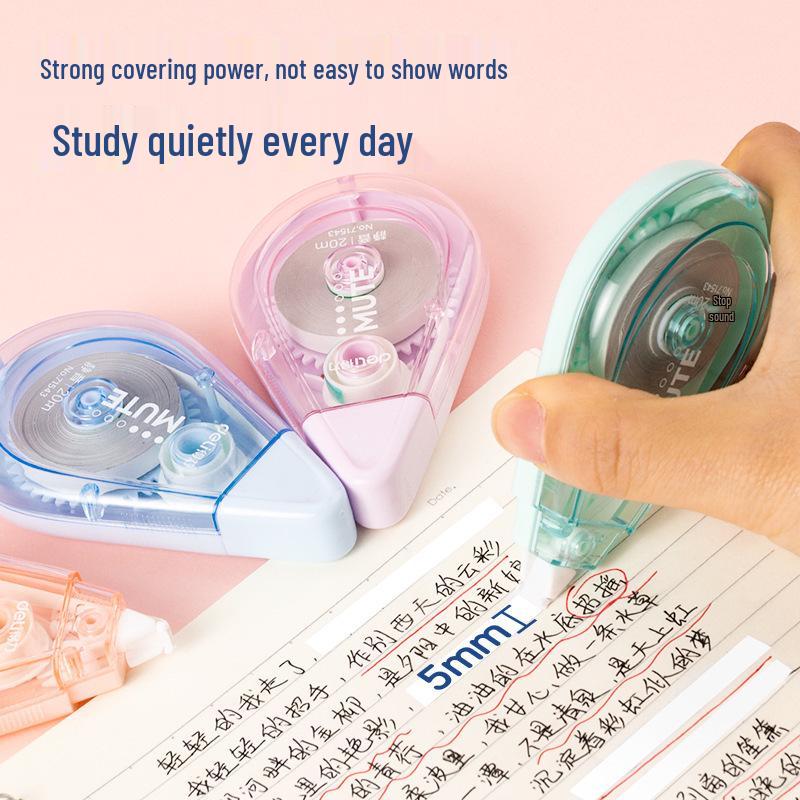 Deli Silent Correction Tape 20m - Excellent Coating Series with Transparent Film Core Deli 71543 Correction Tape (1 Piece, Random Color)
Deli Silent Correction Tape 20m - Excellent Coating Series with Transparent Film Core Deli 71543 Correction Tape (1 Piece, Random Color)