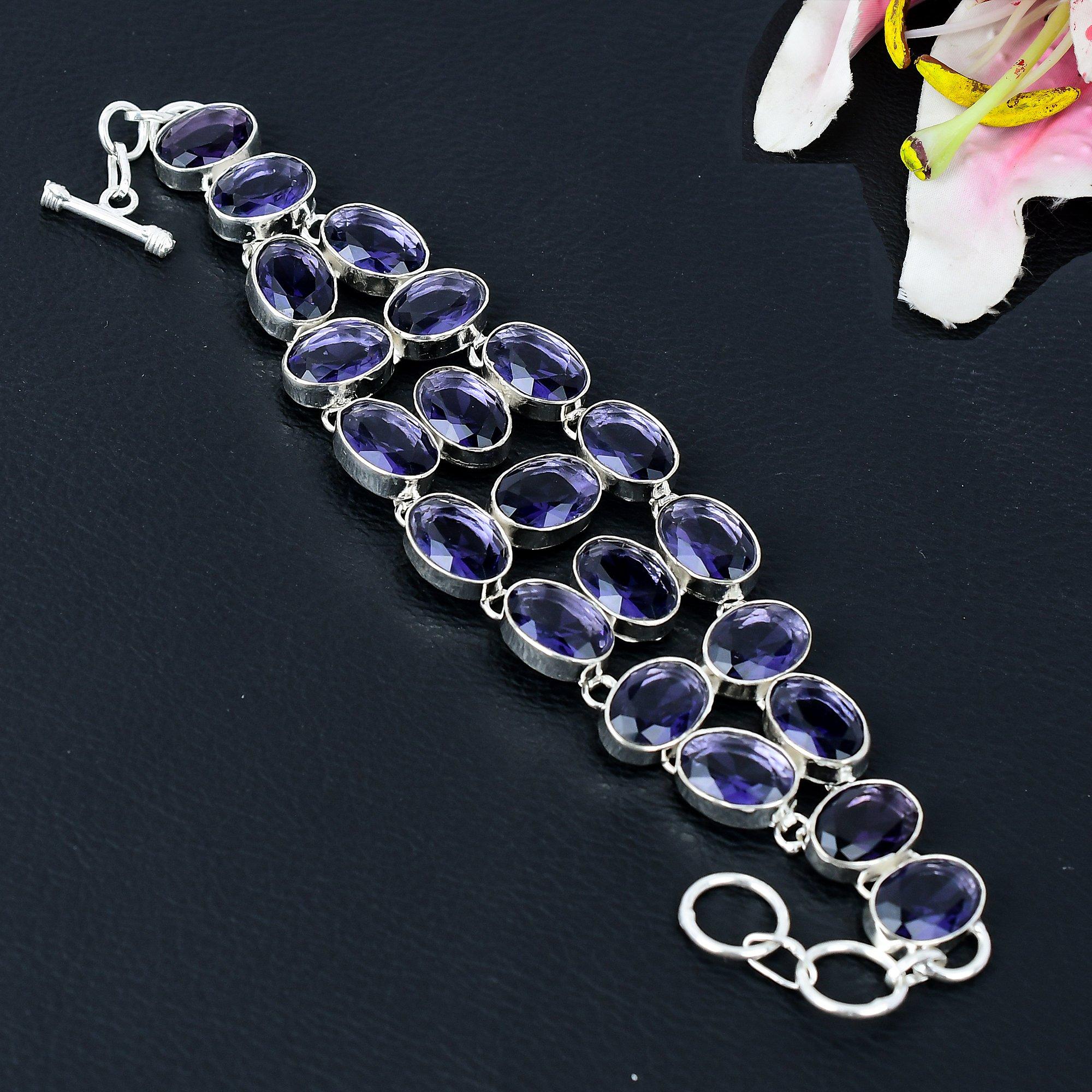 Amethyst Gemstone Handmade 925 Sterling Silver Bracelet 7-8 KG-369
Amethyst Gemstone Handmade 925 Sterling Silver Bracelet 7-8 KG-369