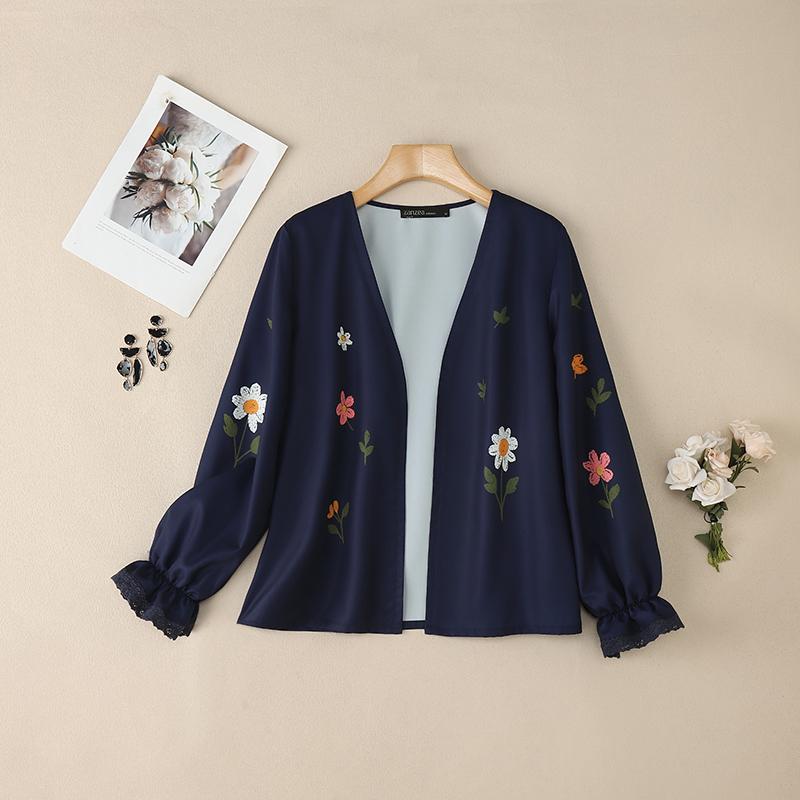 ZANZEA Женская повседневная блузка-кардиган с длинным рукавом и цветочным принтом 5XL темно-синий
ZANZEA Женская повседневная блузка-кардиган с длинным рукавом и цветочным принтом 5XL темно-синий