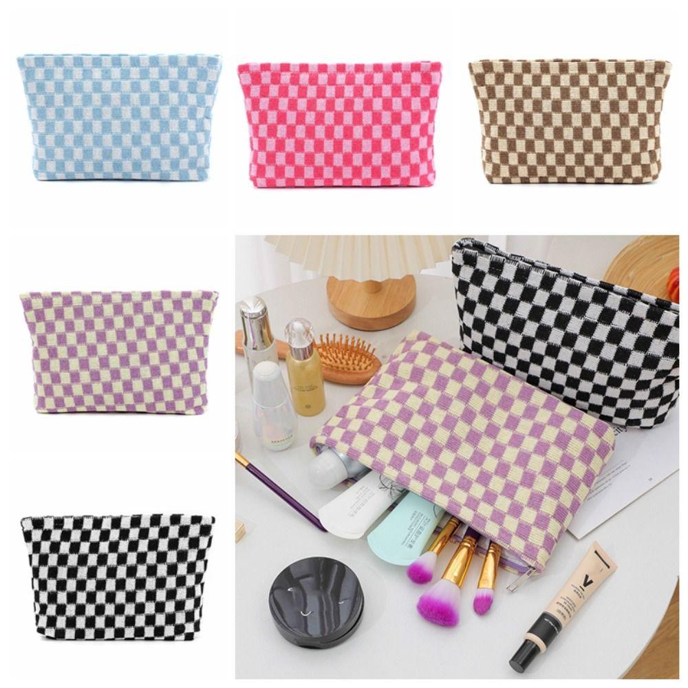 Knitted Chessboard Cosmetic Bag Zipper Large Capacity Makeup Bag Chessboard Makeup Bag Outdoor
Knitted Chessboard Cosmetic Bag Zipper Large Capacity Makeup Bag Chessboard Makeup Bag Outdoor