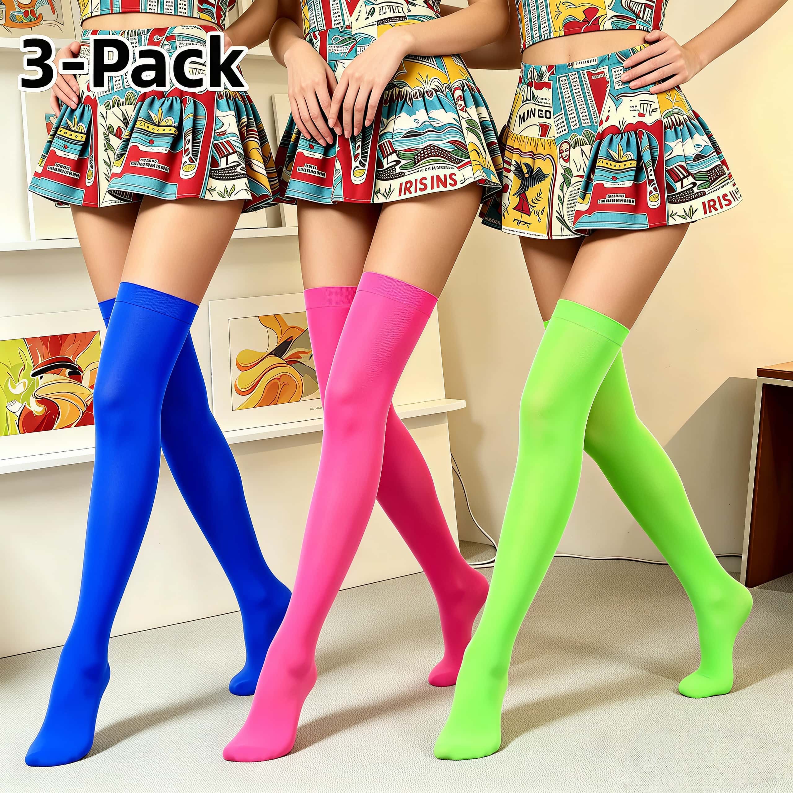 3Pairs Women S Solid Color Over-The-Knee Socks High Elastic Candy Color Thigh High For Daily Wear And Party One Size
3Pairs Women S Solid Color Over-The-Knee Socks High Elastic Candy Color Thigh High For Daily Wear And Party One Size