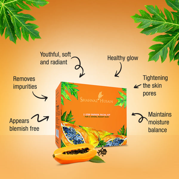 Shahnaz Husain Herbal 5 Step Facial Kit For Glowing Skin Papaya Skincare Cleanser Scrub Mask Serum Home 50 g Pack 1
Shahnaz Husain Herbal 5 Step Facial Kit For Glowing Skin Papaya Skincare Cleanser Scrub Mask Serum Home 50 g Pack 1