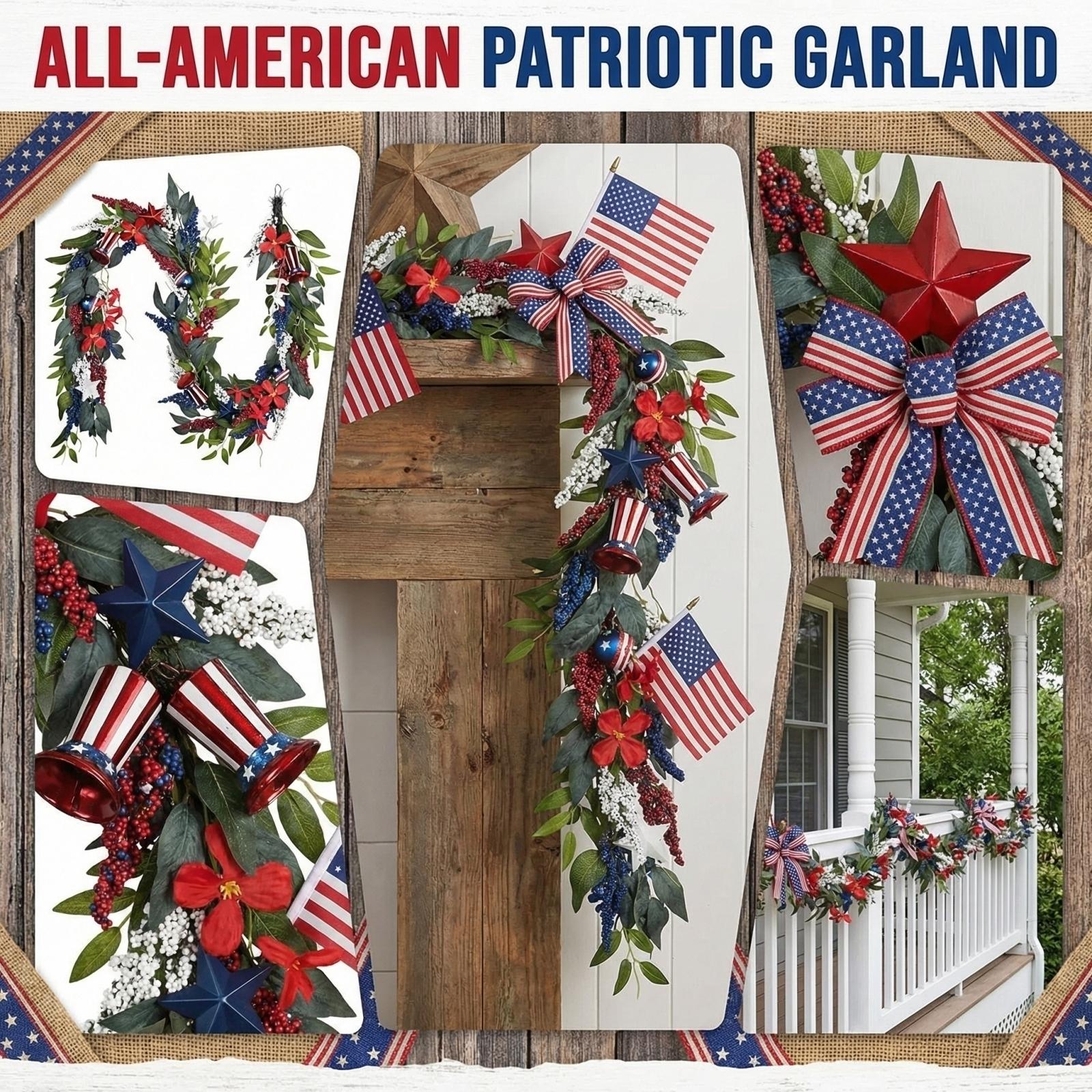Patriotic Garland For Mantle, 6ft Artificial 4th Of Garlands For Memorial Day, American Flag Day, Red And Blue Garland Decorations One Size
Patriotic Garland For Mantle, 6ft Artificial 4th Of Garlands For Memorial Day, American Flag Day, Red And Blue Garland Decorations One Size