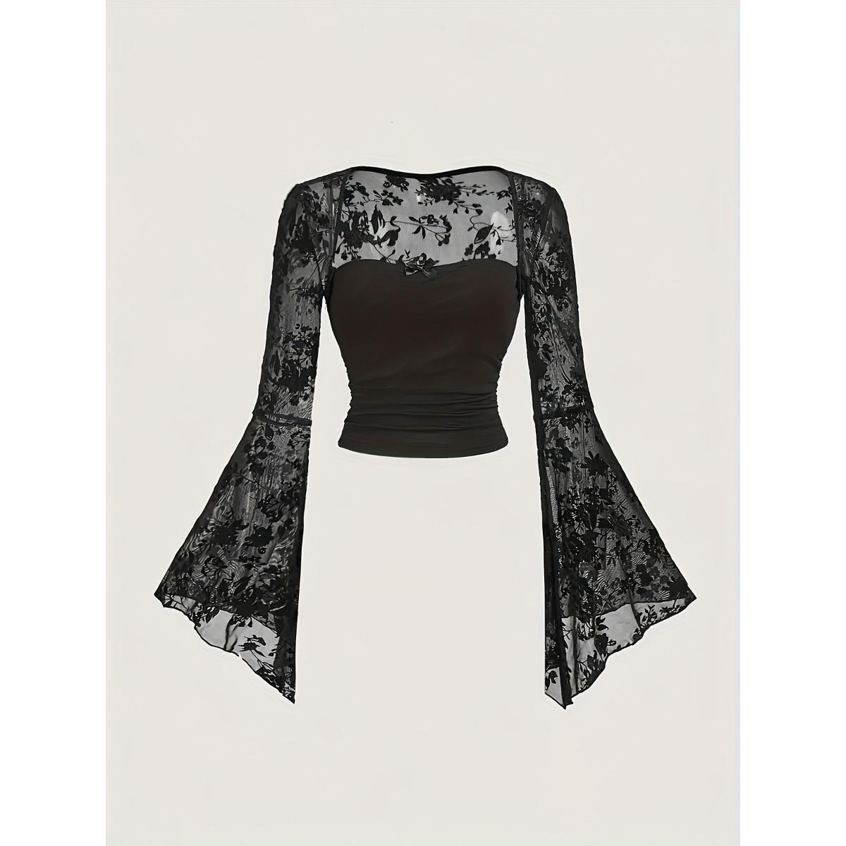 New European American Style Lace Patchwork Sexy Sheer Mesh Long Sleeve Top, Fashion Design Casual T-shirt XL чорний
New European American Style Lace Patchwork Sexy Sheer Mesh Long Sleeve Top, Fashion Design Casual T-shirt XL чорний
