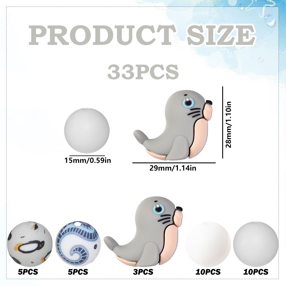 33Pcs Gray Dolphin Silicone Beads Set - Suitable for DIY Keychains, Bracelets, Decorative Pens, and Pendants - Perfect as a Gift
33Pcs Gray Dolphin Silicone Beads Set - Suitable for DIY Keychains, Bracelets, Decorative Pens, and Pendants - Perfect as a Gift