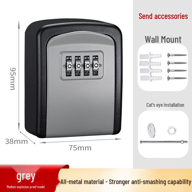Wall-Mounted Metal Key Storage Password Lock for Main Door & Construction Site
Wall-Mounted Metal Key Storage Password Lock for Main Door & Construction Site