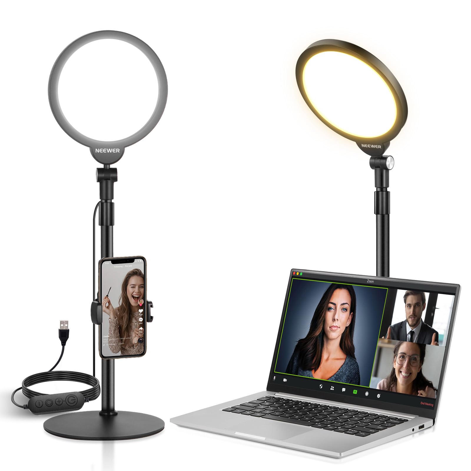 NEEWER BASICS Tabletop Ring Video 680 USB Stand and Smartphone Holder iPhone Actress Light for Live Zoom and YouTube Shooting 7-inch Light, Light,
NEEWER BASICS Tabletop Ring Video 680 USB Stand and Smartphone Holder iPhone Actress Light for Live Zoom and YouTube Shooting 7-inch Light, Light,