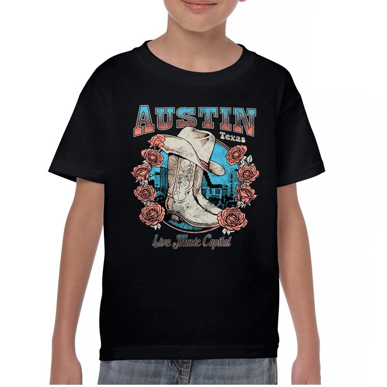 Austin Live Music Capital Youth kids boys T-Shirt Country Cowgirl Boots and Hat Kids 140
Austin Live Music Capital Youth kids boys T-Shirt Country Cowgirl Boots and Hat Kids 140