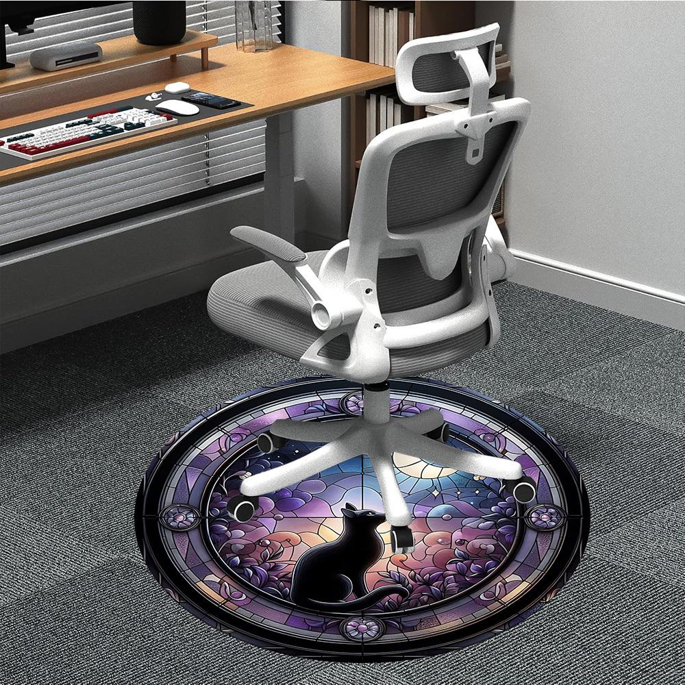 1pc Stained Glass Cat Office Round Area Rug, Indoor Mat Suitable ForOffice, Under Office Chairs Bedroom Living Room Home Decor, Room Deco, T141 80cm by 80cm
1pc Stained Glass Cat Office Round Area Rug, Indoor Mat Suitable ForOffice, Under Office Chairs Bedroom Living Room Home Decor, Room Deco, T141 80cm by 80cm