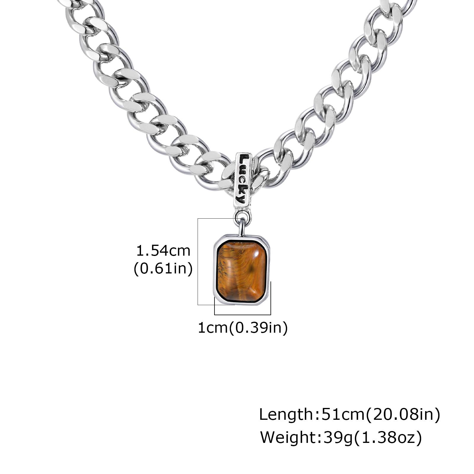 Hiphop Chunky Cuban Chain Necklace for Men Boys,Stainless Steel Lucky Words Square Stone Pendant Collar,Trendy Birthday Gift 47-52CM
Hiphop Chunky Cuban Chain Necklace for Men Boys,Stainless Steel Lucky Words Square Stone Pendant Collar,Trendy Birthday Gift 47-52CM