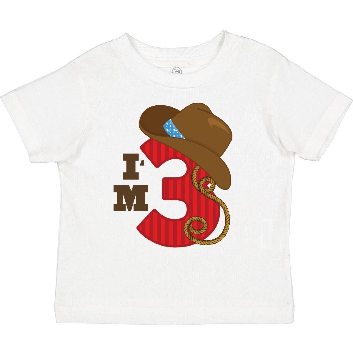 Inktastic Cowboy 3rd Birthday I m Three Toddler kids boys T-Shirt Third Hat Western Lasso 150
Inktastic Cowboy 3rd Birthday I m Three Toddler kids boys T-Shirt Third Hat Western Lasso 150