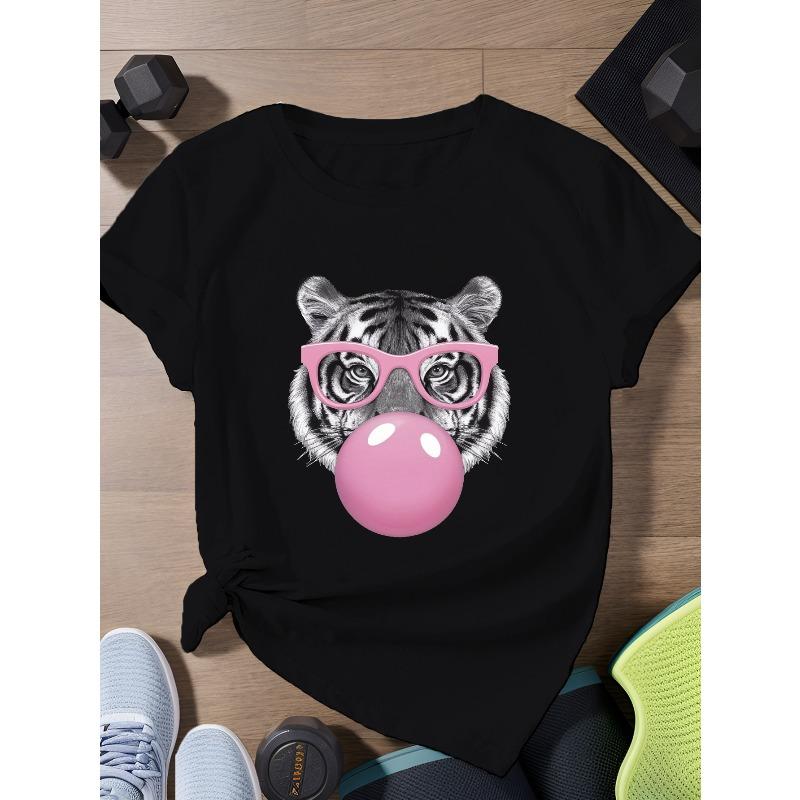 European Size Tiger with pink glasses Women s Plus Size Sports Short Sleeve T-Shirt 4XL чорний
European Size Tiger with pink glasses Women s Plus Size Sports Short Sleeve T-Shirt 4XL чорний