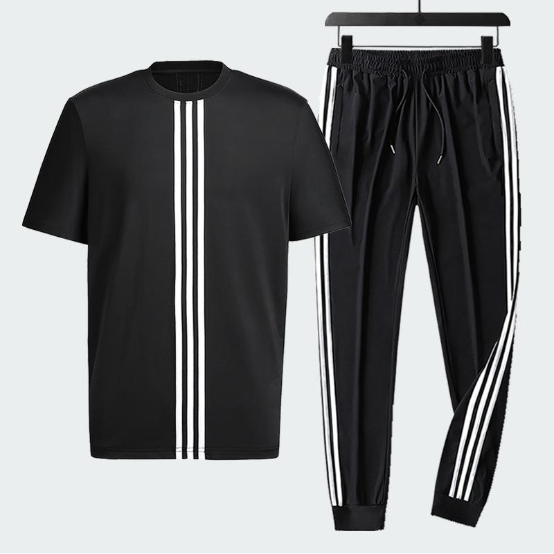 Літній спортивний костюм з трьох предметів Чоловічий з коротким рукавом дихаючий повсякденний штани прямого крою чоловічий дуже великий комплект з двох предметів XL
Літній спортивний костюм з трьох предметів Чоловічий з коротким рукавом дихаючий повсякденний штани прямого крою чоловічий дуже великий комплект з двох предметів XL