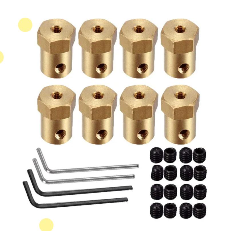 4PCS 3/4/5/6/7/8mm Hexagonal Brass Shaft Coupling Motor Transmission Connector With Screws Wrench Model Car Wheels Tires Shaft 3mm
4PCS 3/4/5/6/7/8mm Hexagonal Brass Shaft Coupling Motor Transmission Connector With Screws Wrench Model Car Wheels Tires Shaft 3mm