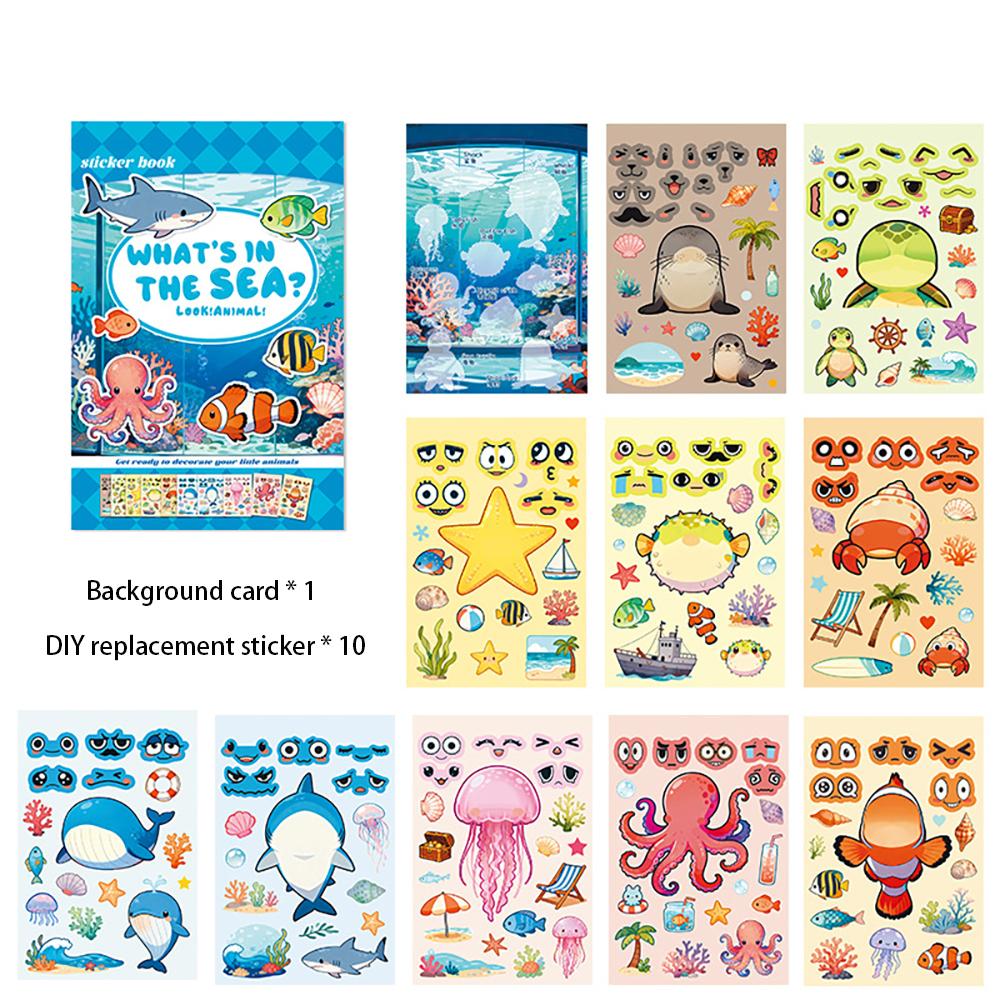 10 sheets Dress up sticker book, ocean, farm multiple scenes, enlightenment fun puzzle student sticker book синій
10 sheets Dress up sticker book, ocean, farm multiple scenes, enlightenment fun puzzle student sticker book синій