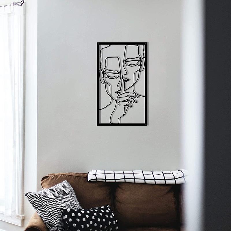 Abstract Men Face Line Iron Wall Hanging Sculptures Quiet Sign Black Metal Wall Art for Bedroom Living Room Bathroom Decor
Abstract Men Face Line Iron Wall Hanging Sculptures Quiet Sign Black Metal Wall Art for Bedroom Living Room Bathroom Decor