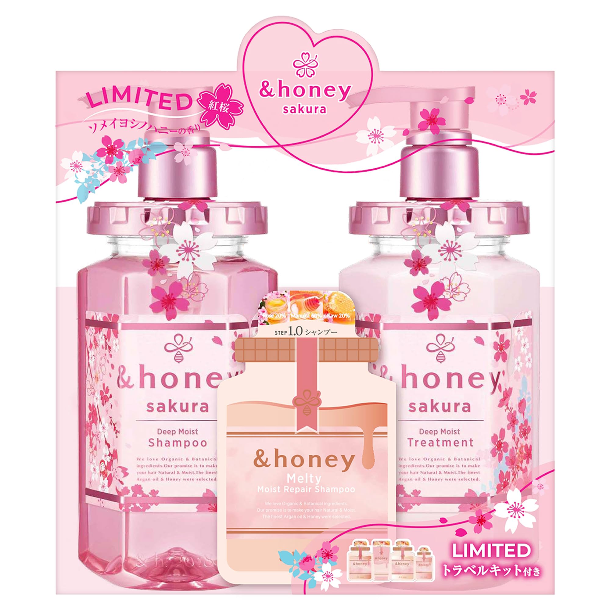 Edition Sakura Design 2024 Deep Moist Beni Sakura Limited Pair Set Travel Shampoo Conditioner Set Limited Limited &honey (with 4-step Kit) &
Edition Sakura Design 2024 Deep Moist Beni Sakura Limited Pair Set Travel Shampoo Conditioner Set Limited Limited &honey (with 4-step Kit) &