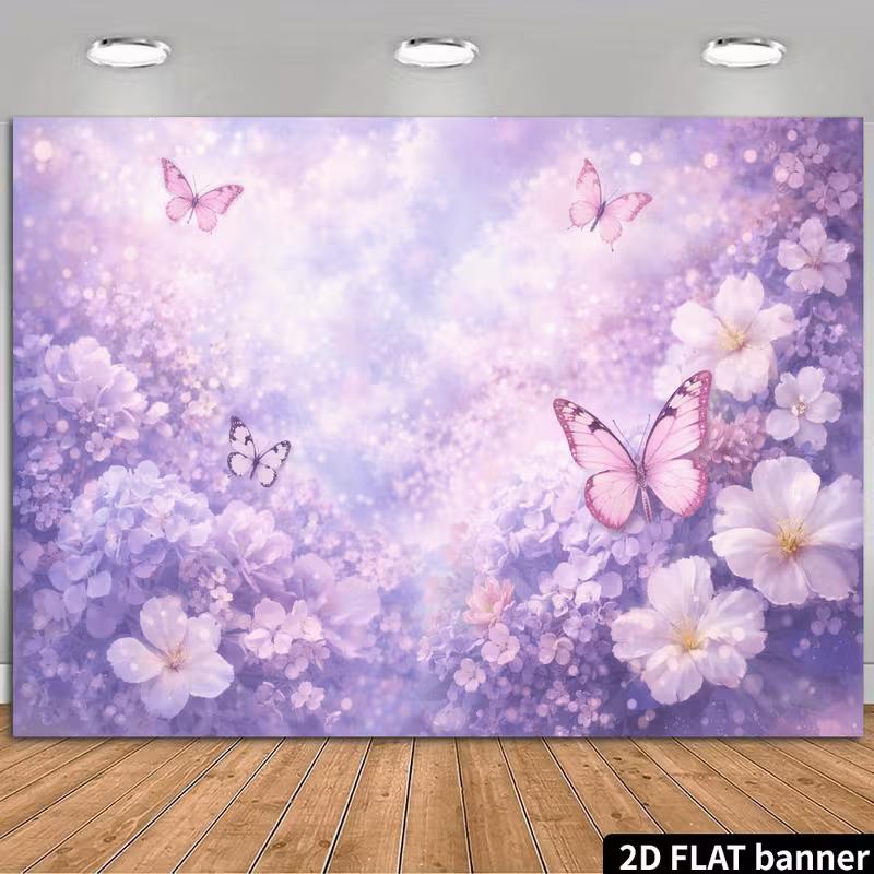 2D Whimsical Garden Backdrop, Purple Flowers & Butterflies Photo Booth Banner 47.2x31.5inch/120*80cm
2D Whimsical Garden Backdrop, Purple Flowers & Butterflies Photo Booth Banner 47.2x31.5inch/120*80cm