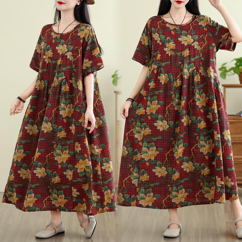 DIMANAF 2025 New Women Plus Size Summer Linen Dress Vintage Short Sleeve Floral Loose Dress Basic Casual Dress XL коричневий
DIMANAF 2025 New Women Plus Size Summer Linen Dress Vintage Short Sleeve Floral Loose Dress Basic Casual Dress XL коричневий