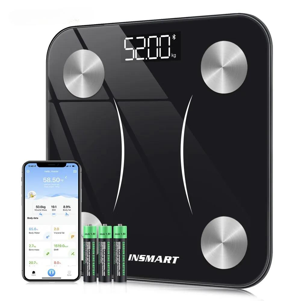 INSMART Весы для тела Весы для ванной комнаты Цифровые весы для тела Баланс Умные весы Состав тела Умные напольные весы ИМТ
INSMART Весы для тела Весы для ванной комнаты Цифровые весы для тела Баланс Умные весы Состав тела Умные напольные весы ИМТ