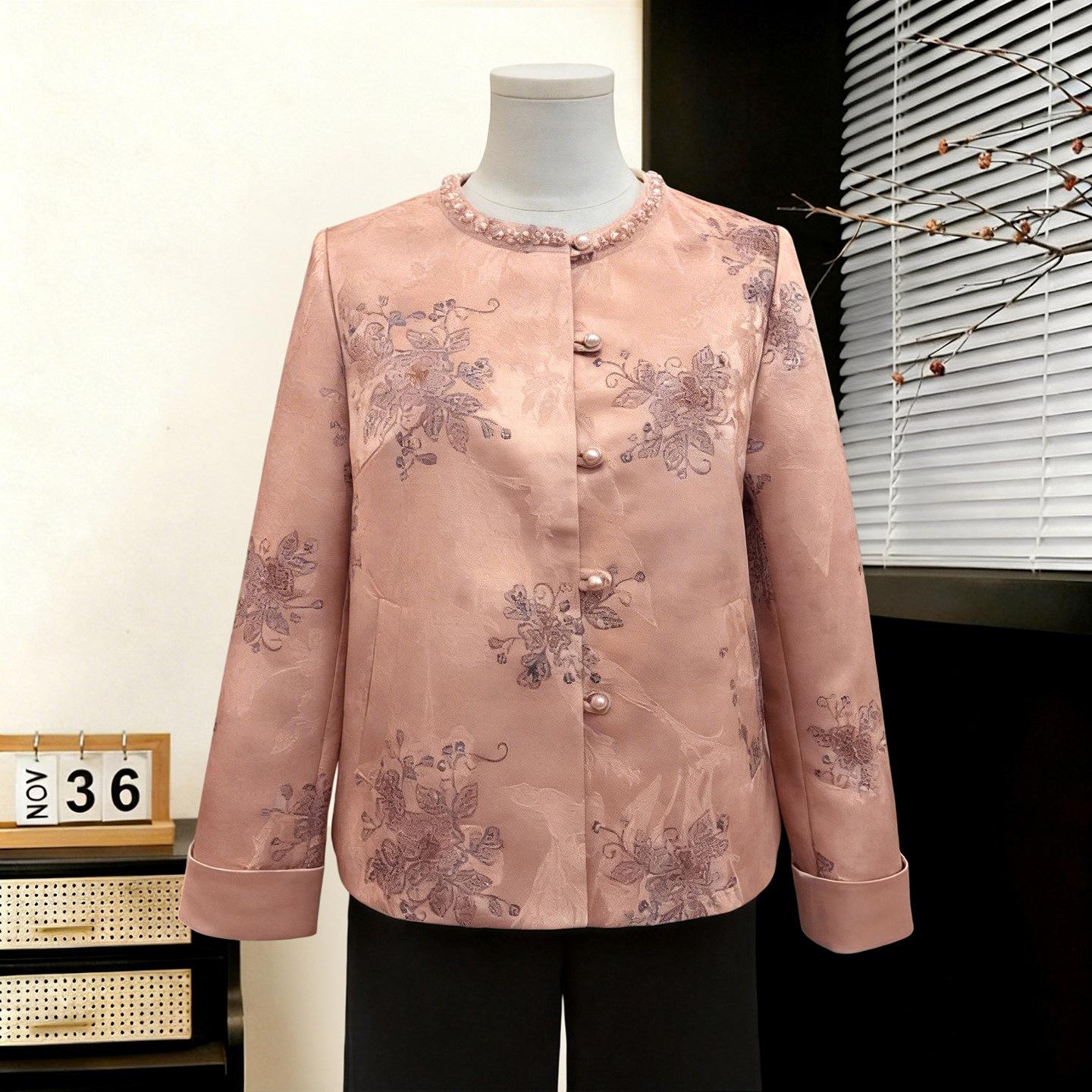 2026 Spring Women s Embroidered Jacket: New Chinese Style, Round Neck, Pearl Button, Short Stylish Top for Mother s Day L (recommended for under 52.5 kg)
2026 Spring Women s Embroidered Jacket: New Chinese Style, Round Neck, Pearl Button, Short Stylish Top for Mother s Day L (recommended for under 52.5 kg)