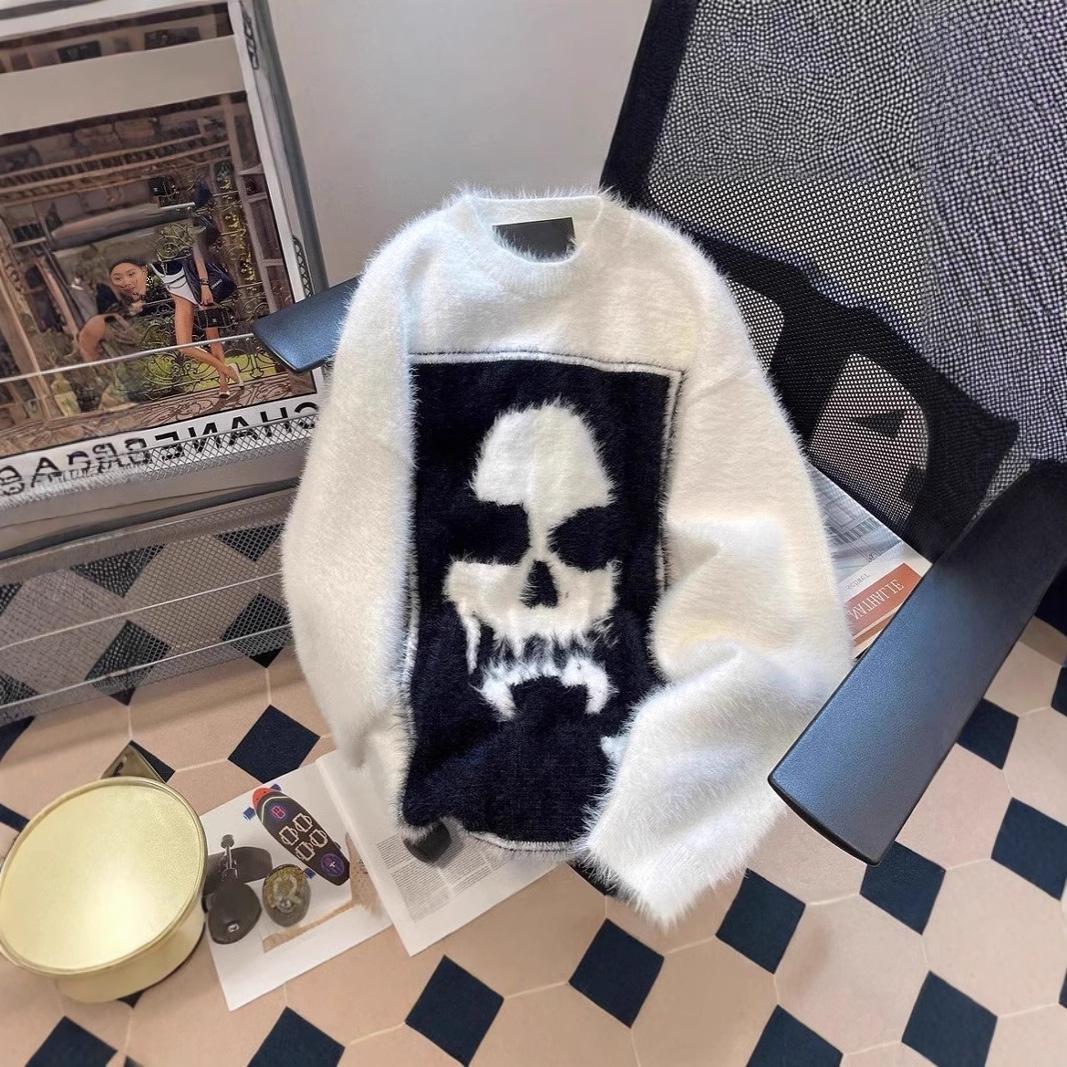 Winter Retro Skull Sweater - Trendy, Versatile Streetwear for Couples L білий
Winter Retro Skull Sweater - Trendy, Versatile Streetwear for Couples L білий