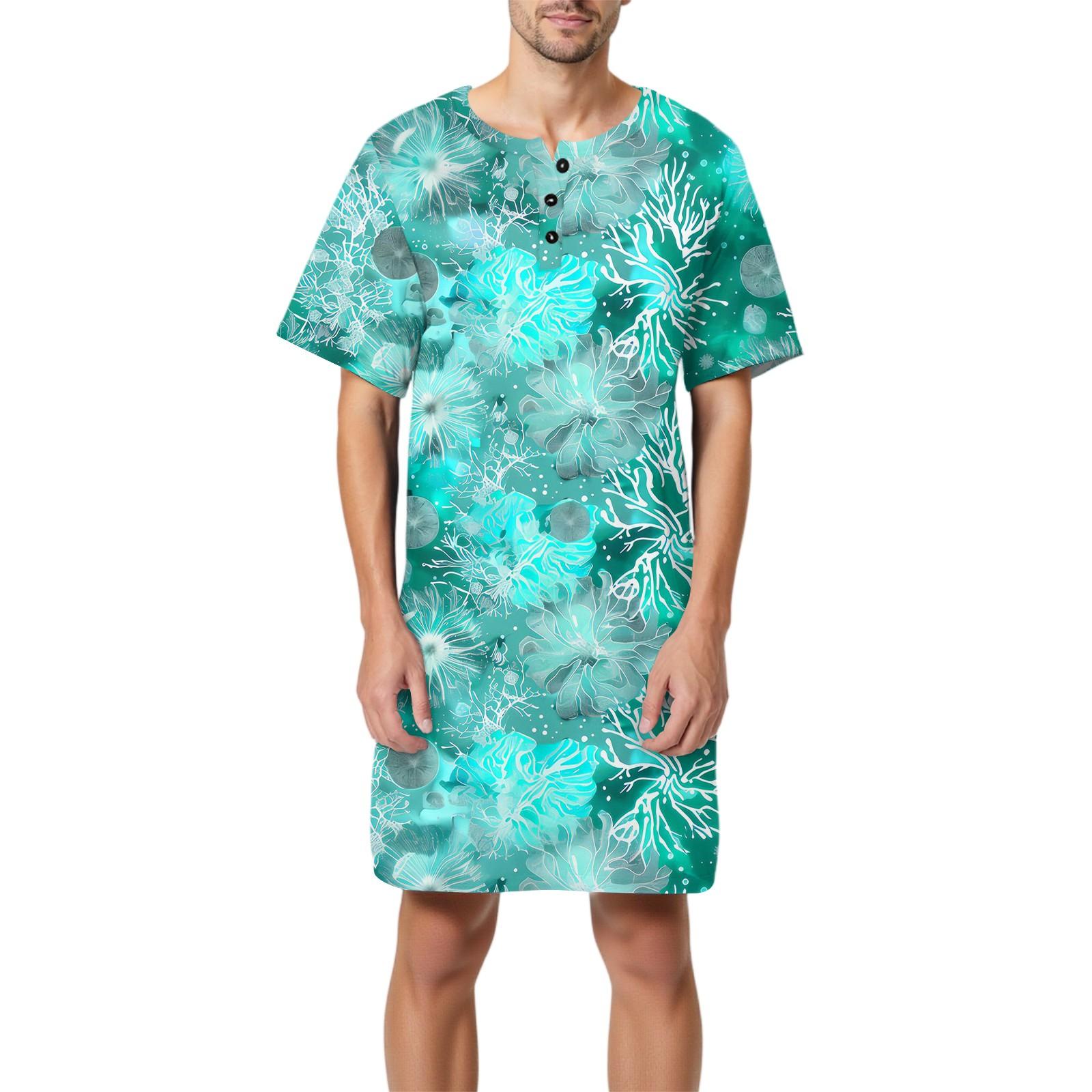 Мужская мода Принтованная хлопковая пижама с коротким рукавом Воротник на пуговицах Длинная свободная домашняя одежда L
Мужская мода Принтованная хлопковая пижама с коротким рукавом Воротник на пуговицах Длинная свободная домашняя одежда L