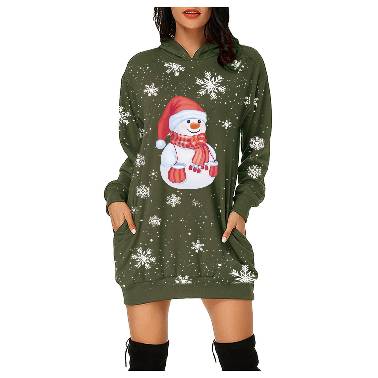 (SU)Женская модная рождественская сумка с капюшоном, модное платье с капюшоном и набедренным карманом 
(SU)Женская модная рождественская сумка с капюшоном, модное платье с капюшоном и набедренным карманом