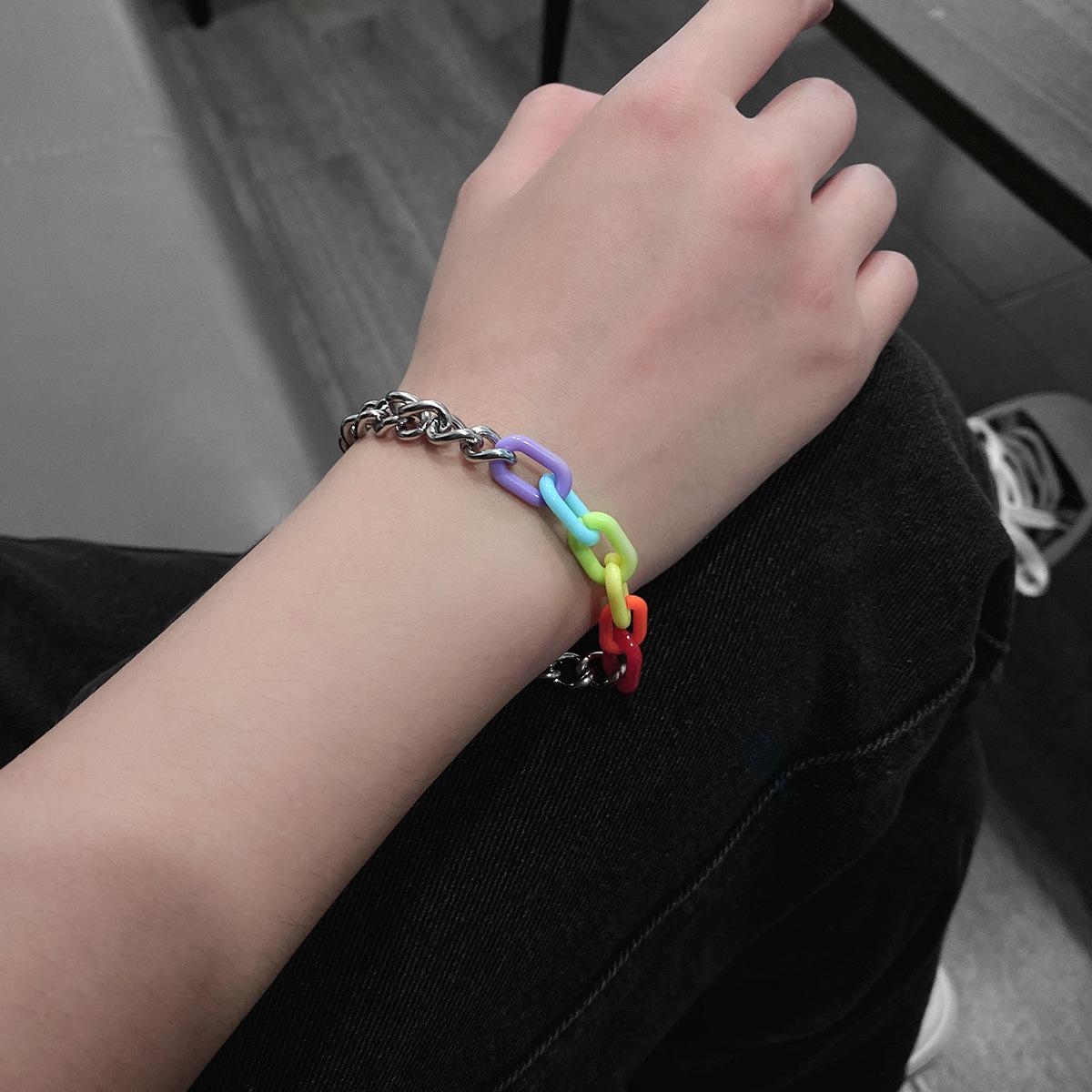 NEW Stainless Steel Y2K Cuban Chain for Men Colorful Rainbow Gay Pride Neck Chains Hiphop Necklace Collar Zircon Women pendants
NEW Stainless Steel Y2K Cuban Chain for Men Colorful Rainbow Gay Pride Neck Chains Hiphop Necklace Collar Zircon Women pendants